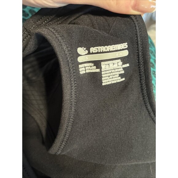 Astroremiges New Athletic Solid Black Tank Long Full Length Leotard Bodysuit S - Picture 4 of 5